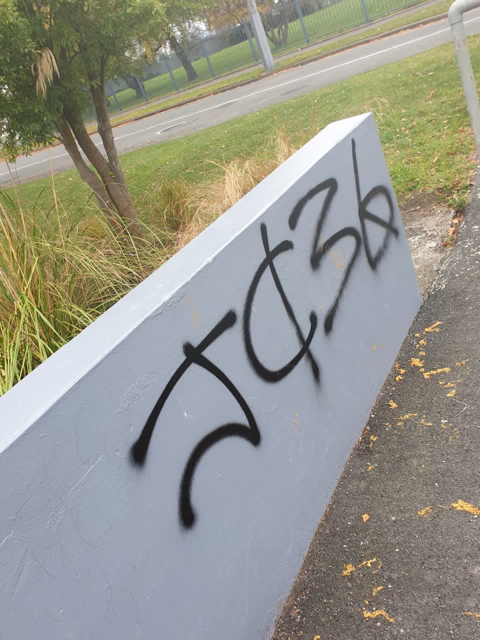 The photograph attached to this graffiti report
