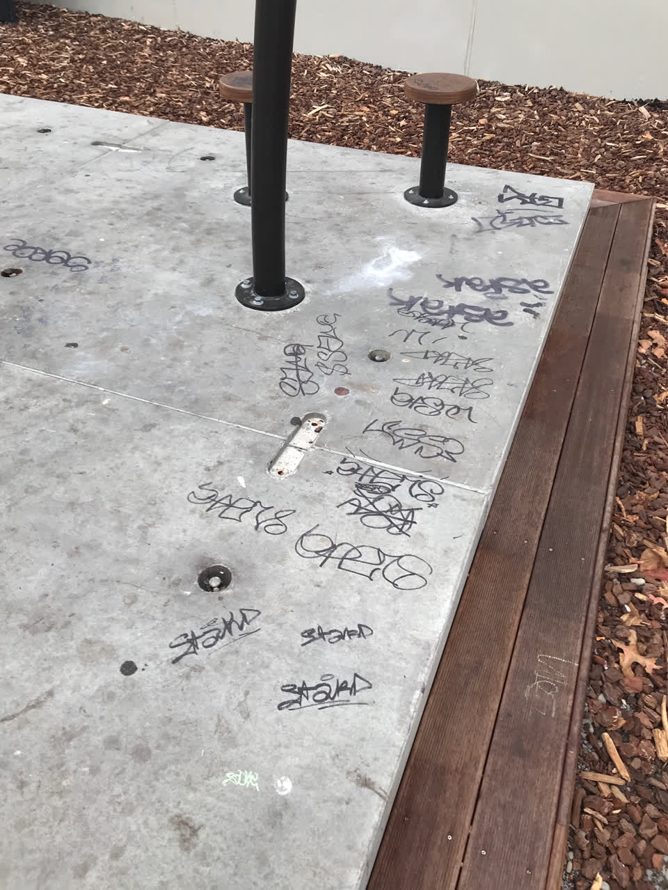 The photograph attached to this graffiti report