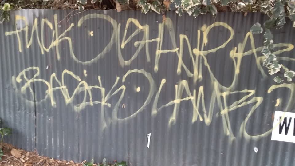 The photograph attached to this graffiti report