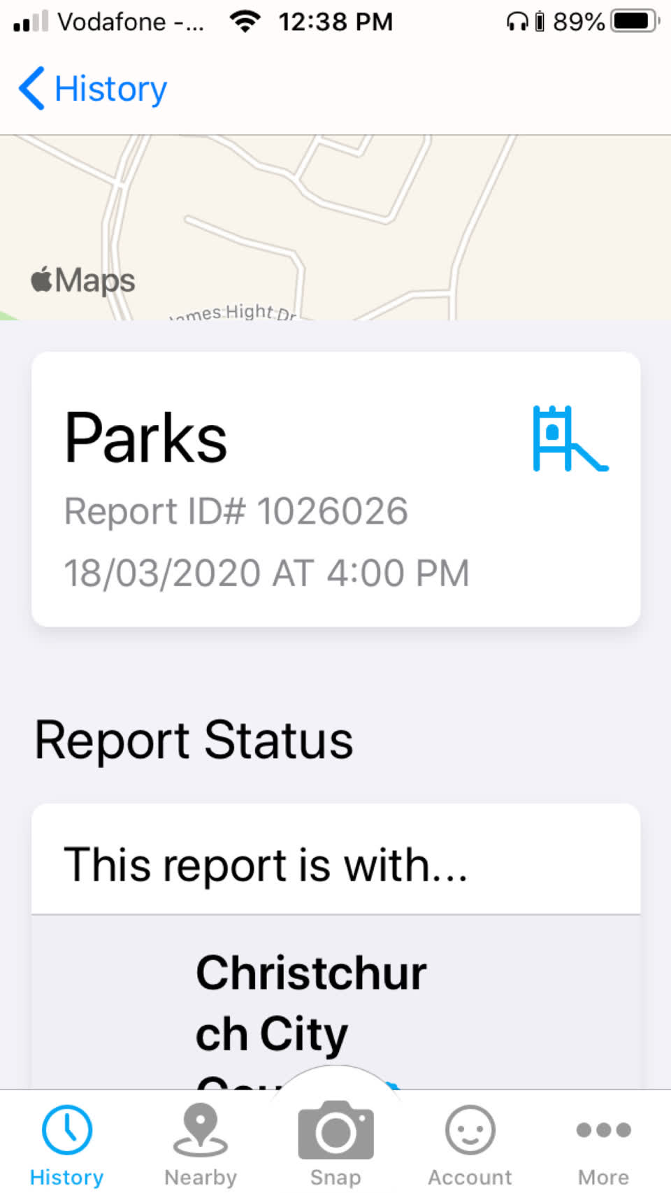 The photograph attached to this parks report