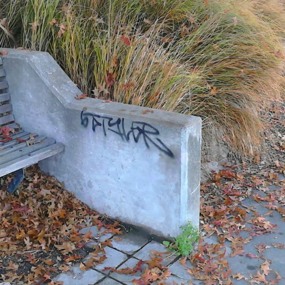 The photograph attached to this graffiti report