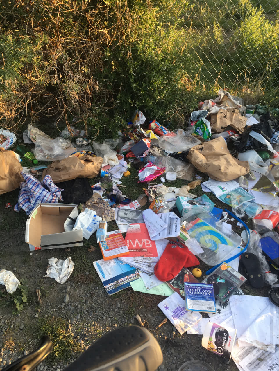 The photograph attached to this rubbish/recycling report