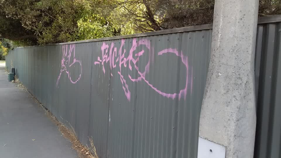 The photograph attached to this graffiti report