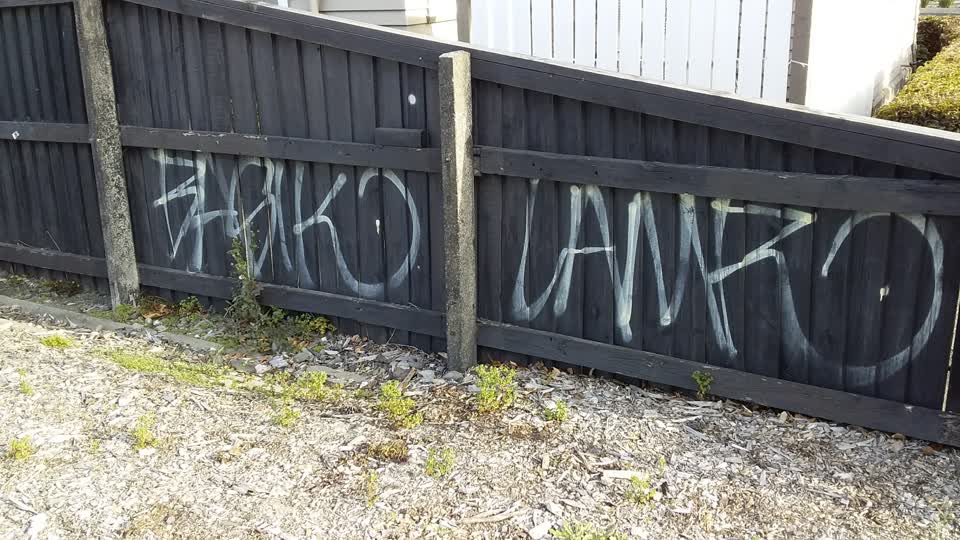 The photograph attached to this graffiti report