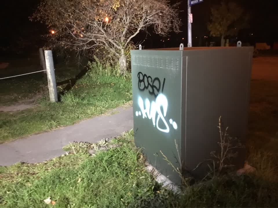 The photograph attached to this graffiti report