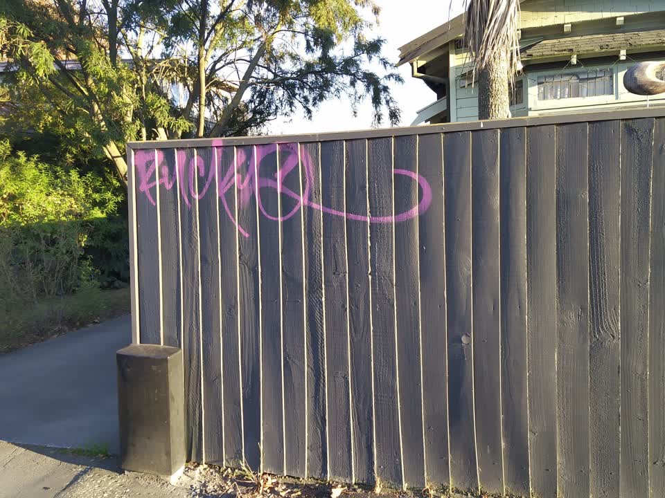 The photograph attached to this graffiti report