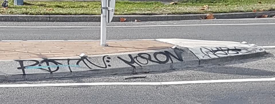 The photograph attached to this graffiti report