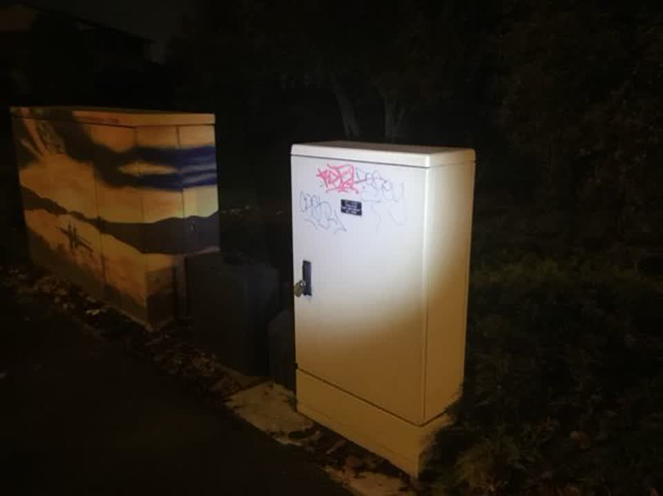 The photograph attached to this graffiti report
