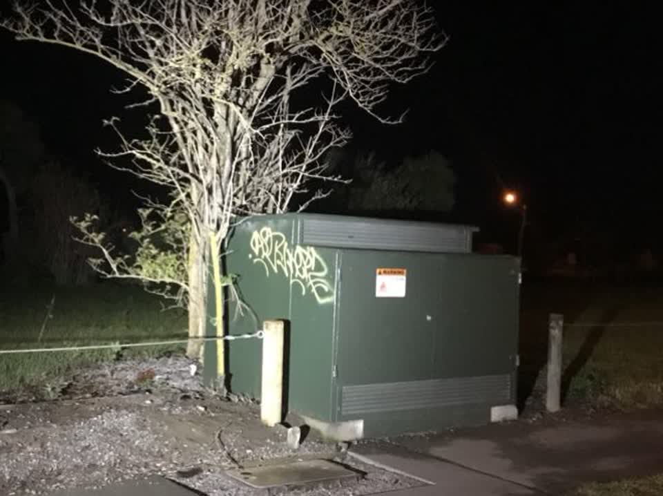 The photograph attached to this graffiti report
