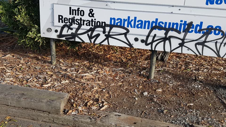 The photograph attached to this graffiti report