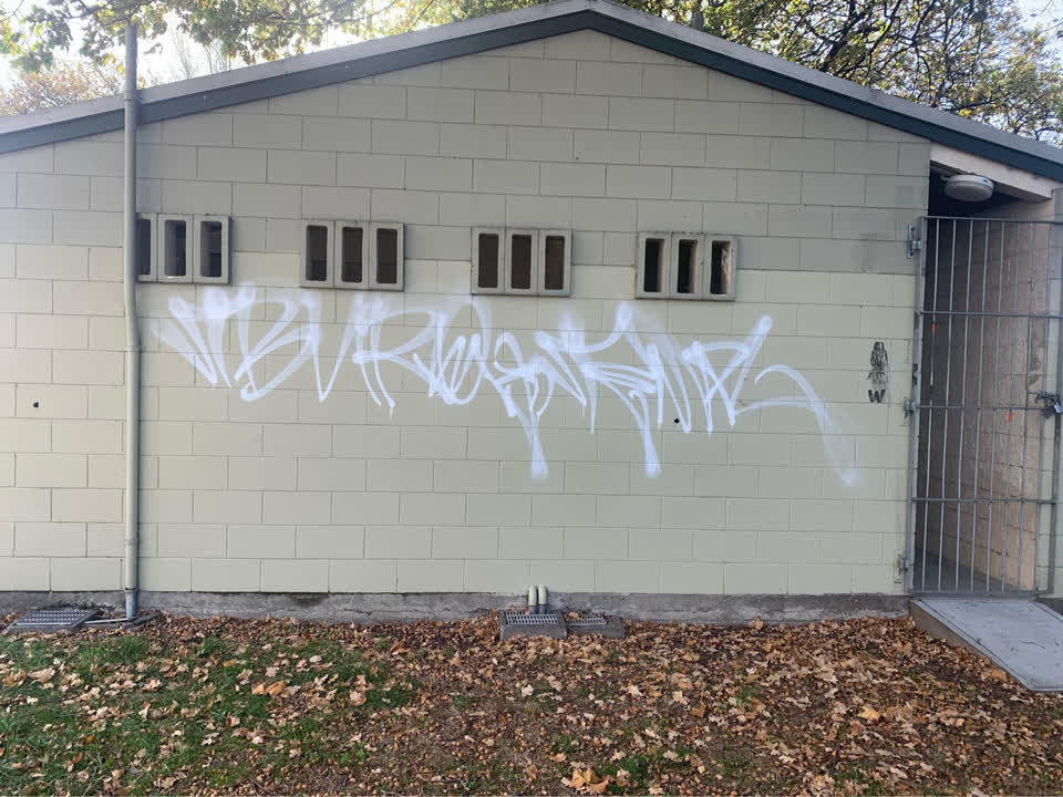 The photograph attached to this graffiti report