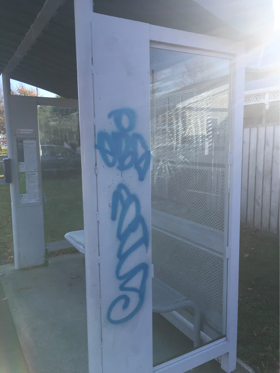 The photograph attached to this graffiti report