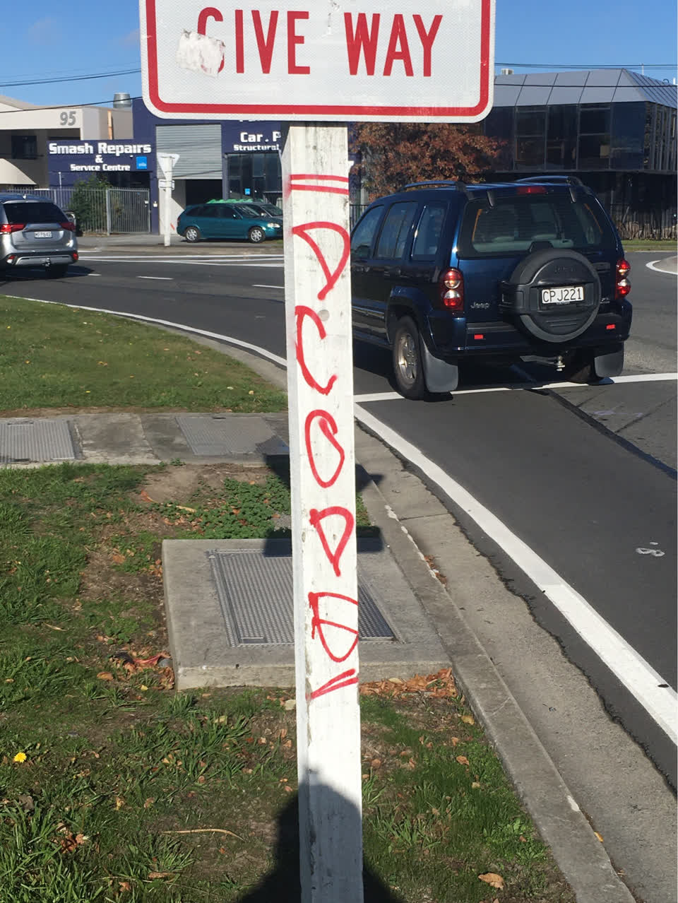 The photograph attached to this graffiti report