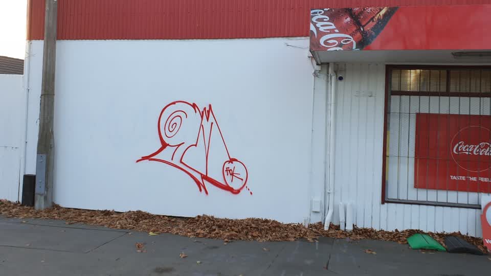 The photograph attached to this graffiti report