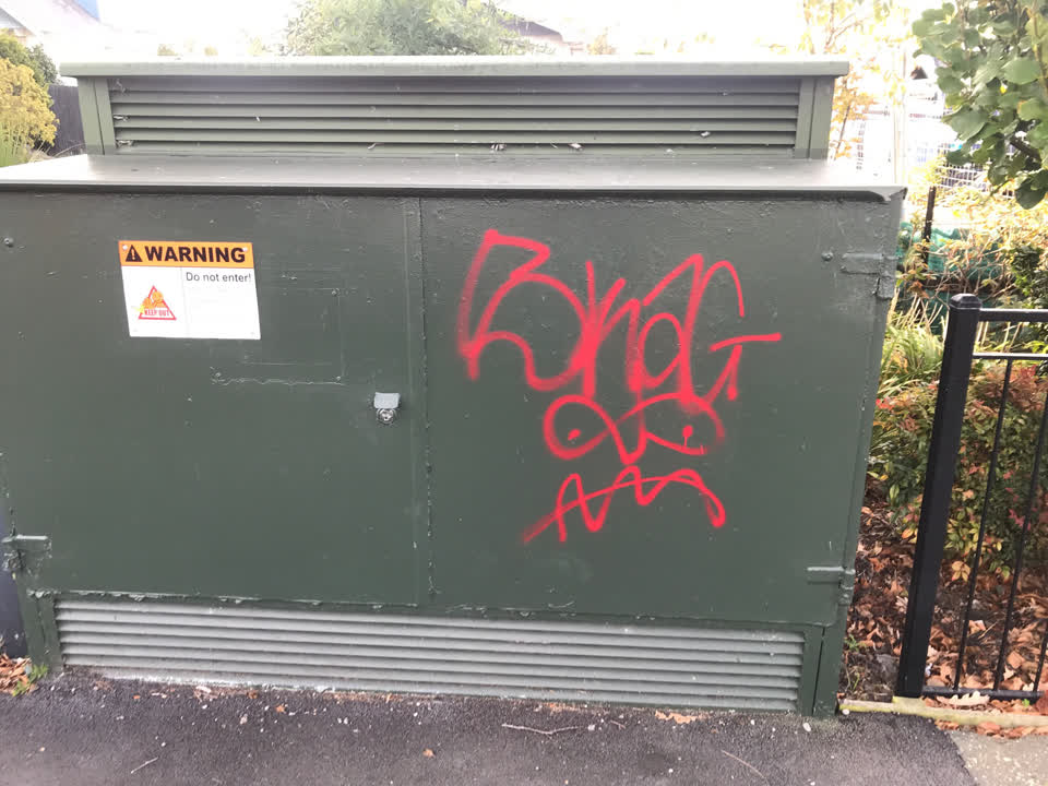 The photograph attached to this graffiti report