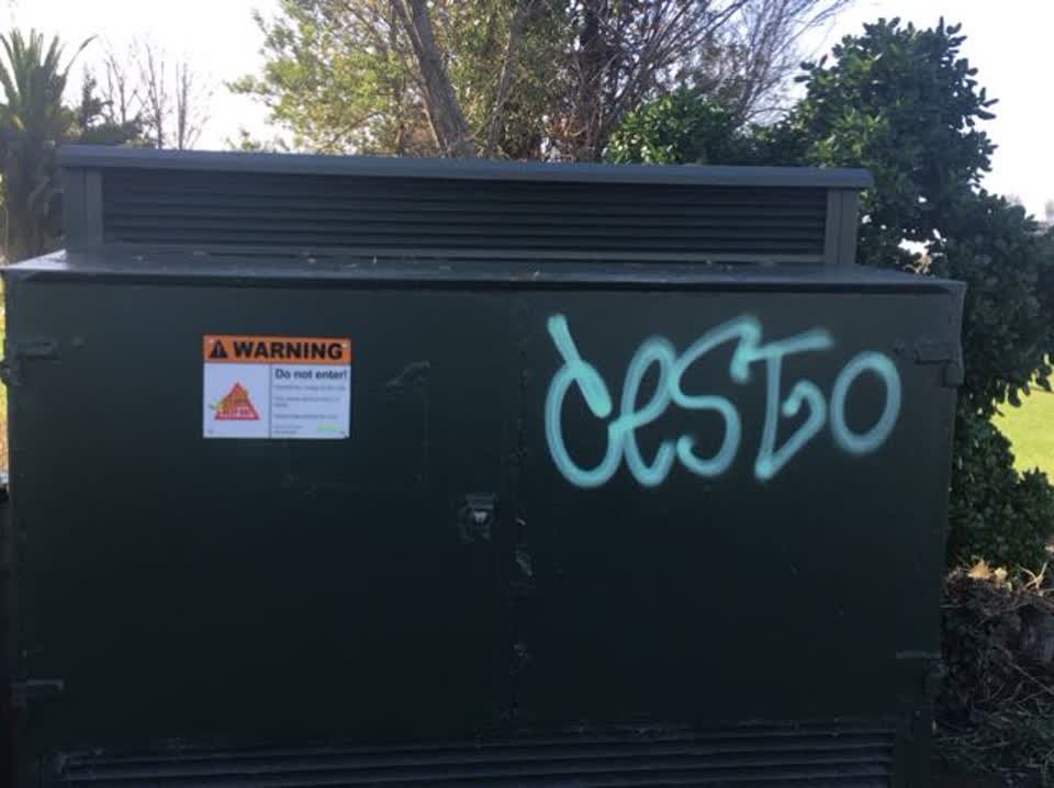 The photograph attached to this graffiti report