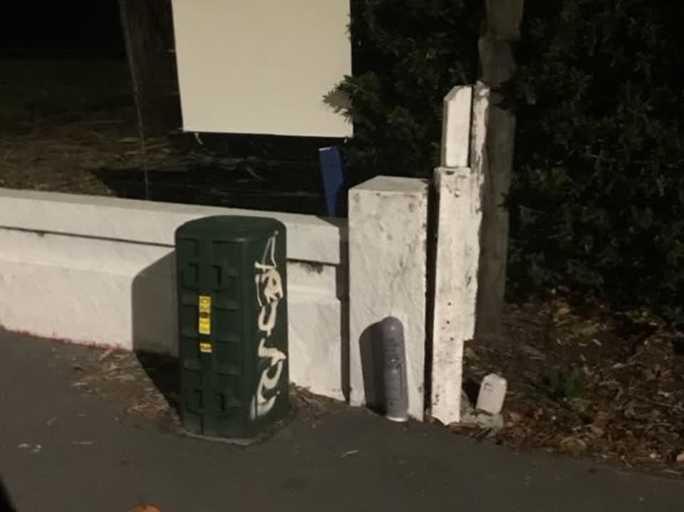 The photograph attached to this graffiti report