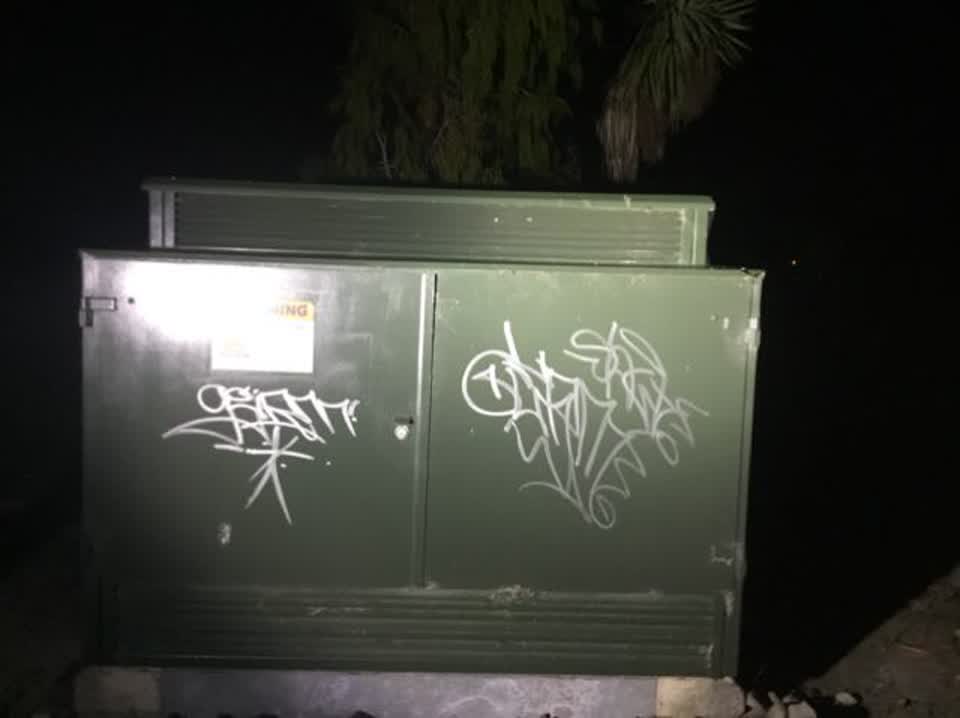 The photograph attached to this graffiti report