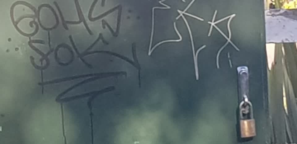 The photograph attached to this graffiti report