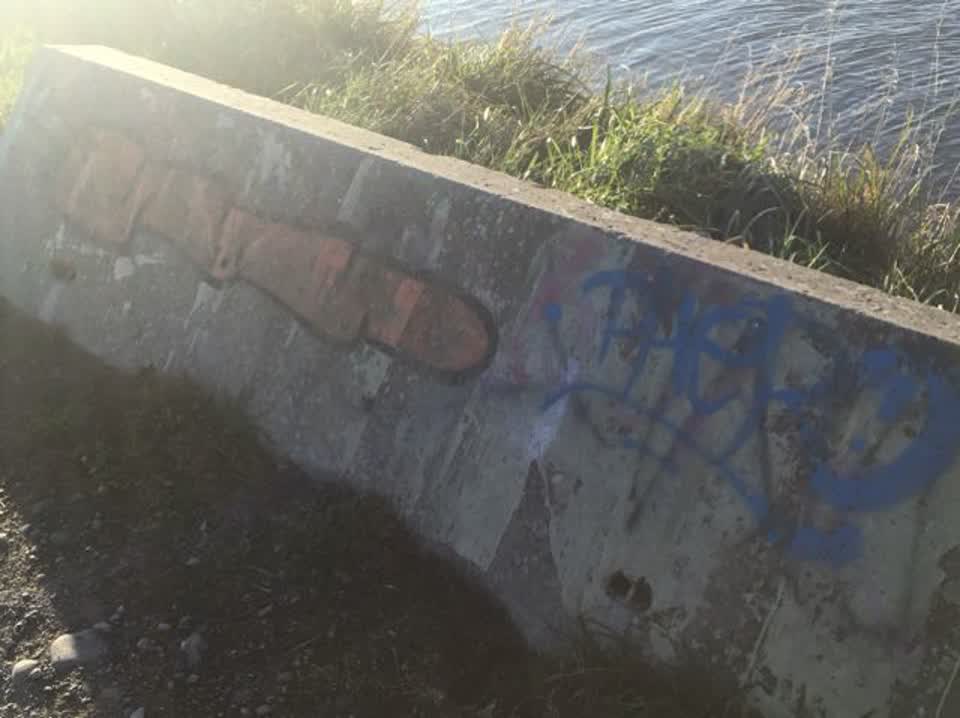 The photograph attached to this graffiti report
