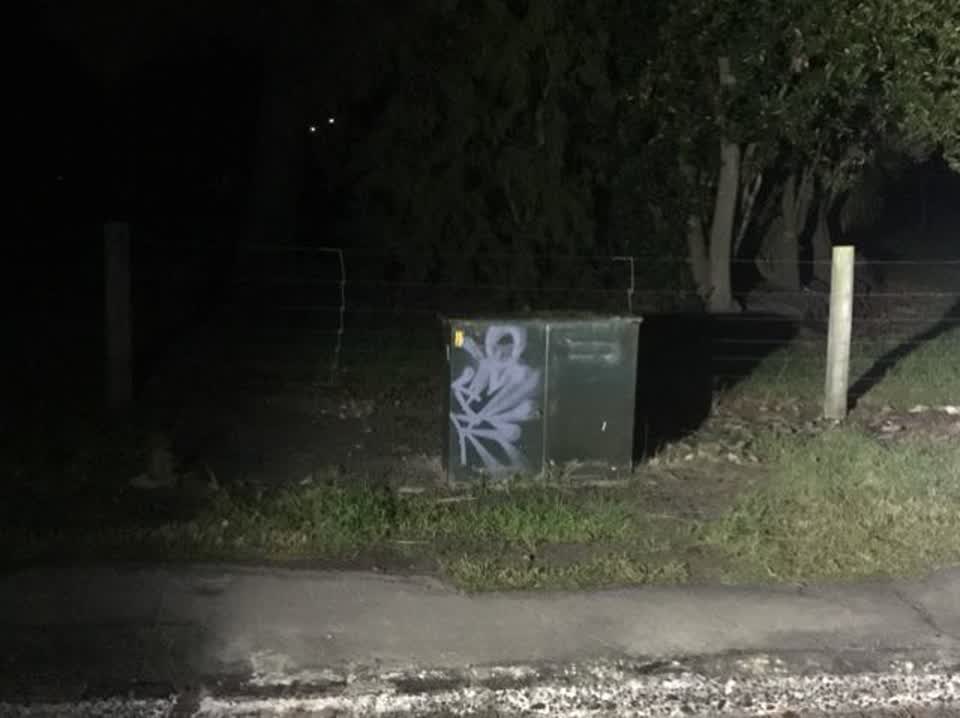 The photograph attached to this graffiti report