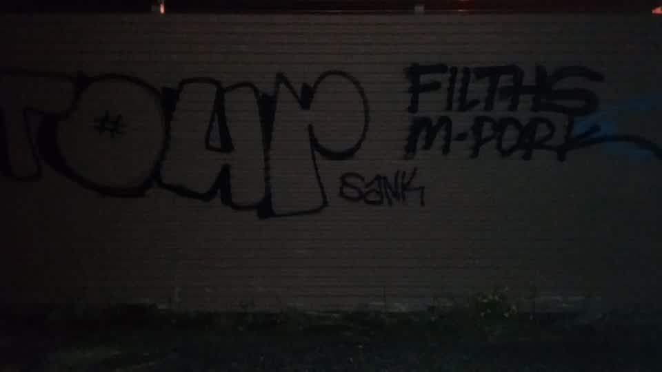 The photograph attached to this graffiti report