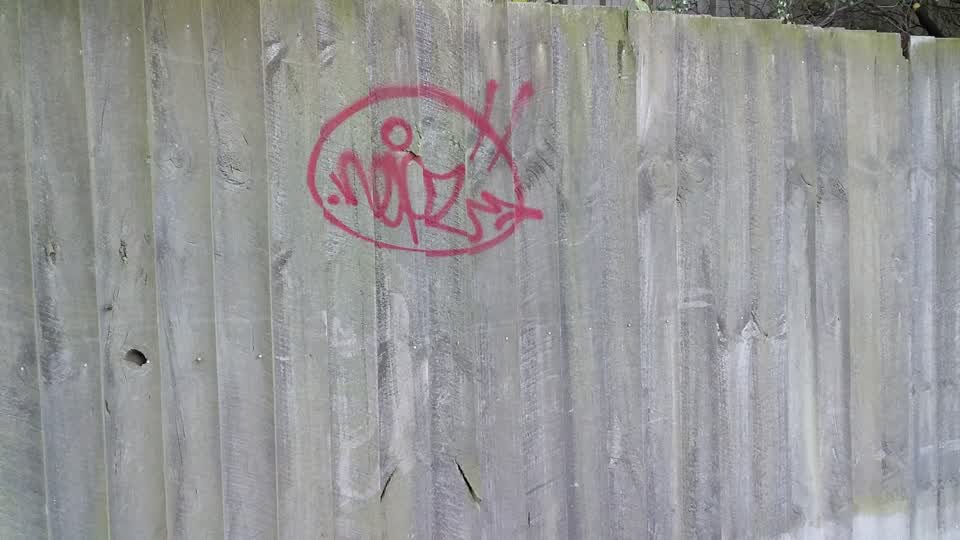 The photograph attached to this graffiti report