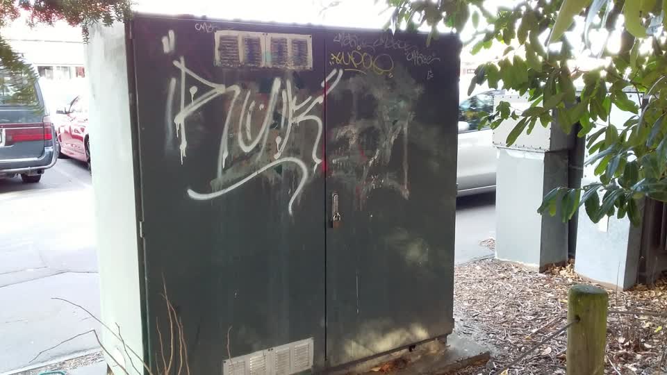 The photograph attached to this graffiti report
