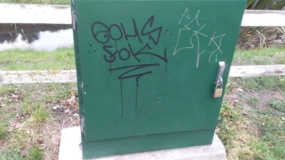 The photograph attached to this graffiti report