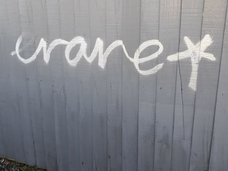 The photograph attached to this graffiti report