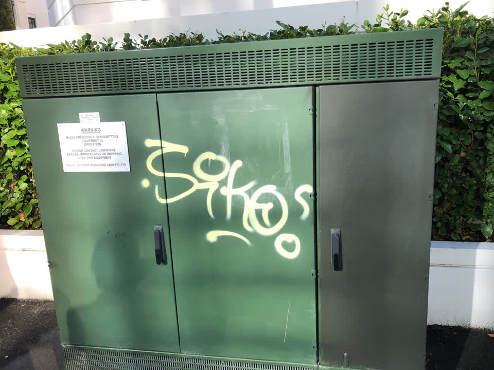 The photograph attached to this graffiti report