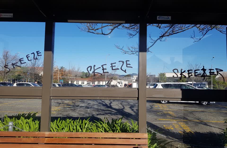 The photograph attached to this graffiti report