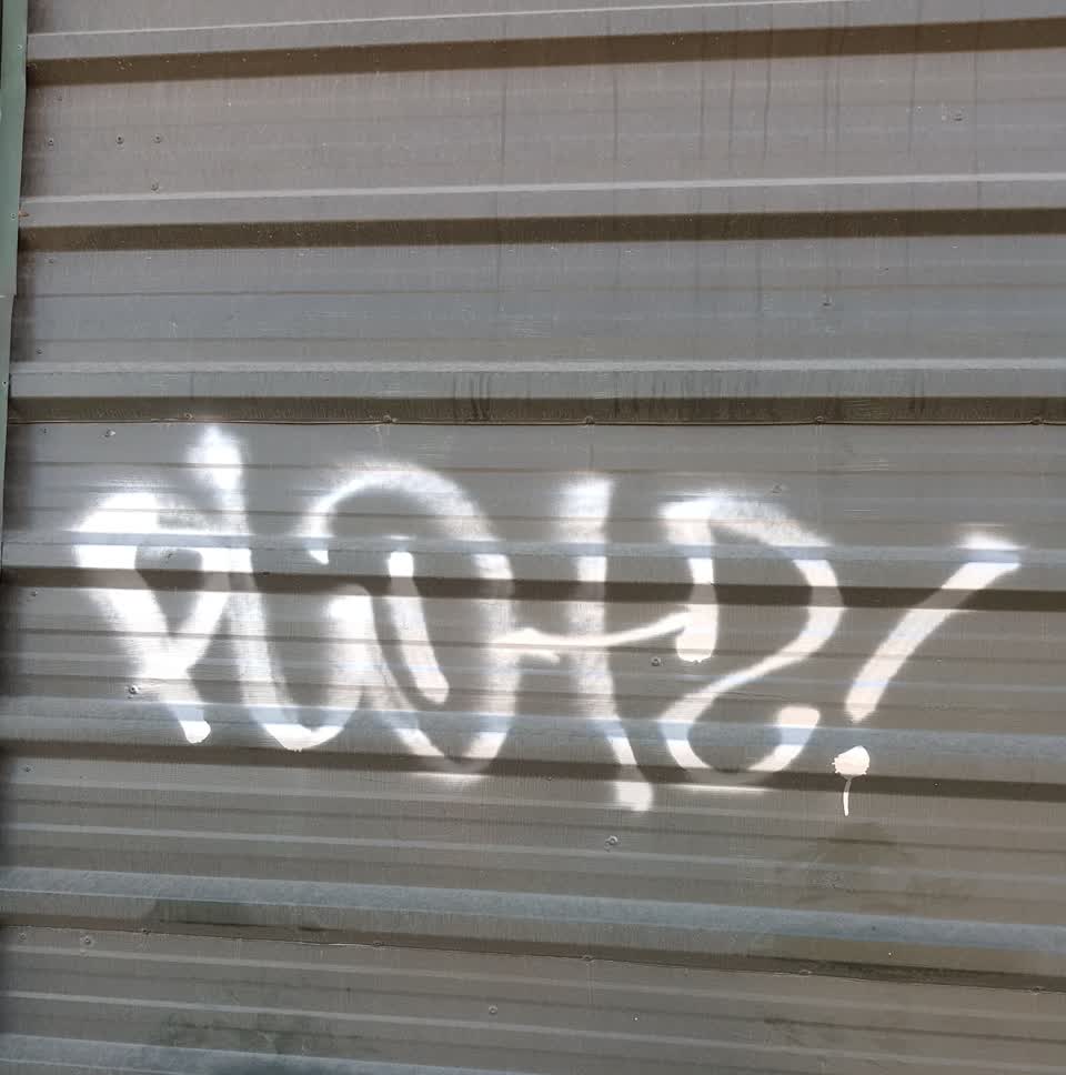 The photograph attached to this graffiti report