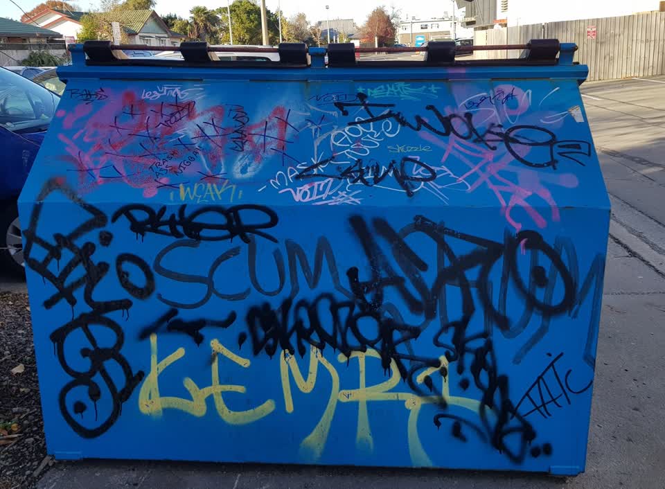 The photograph attached to this graffiti report