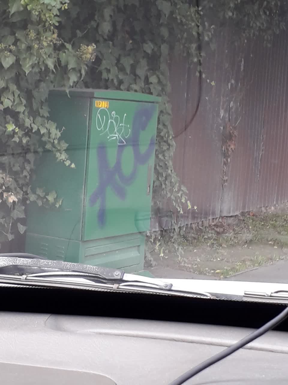 The photograph attached to this graffiti report