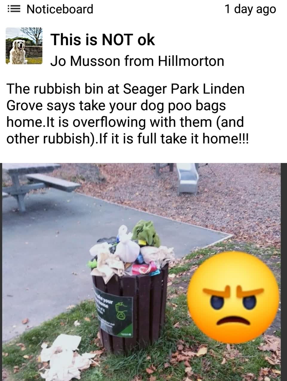The photograph attached to this rubbish/recycling report