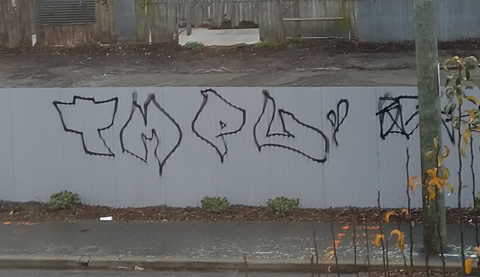 The photograph attached to this graffiti report