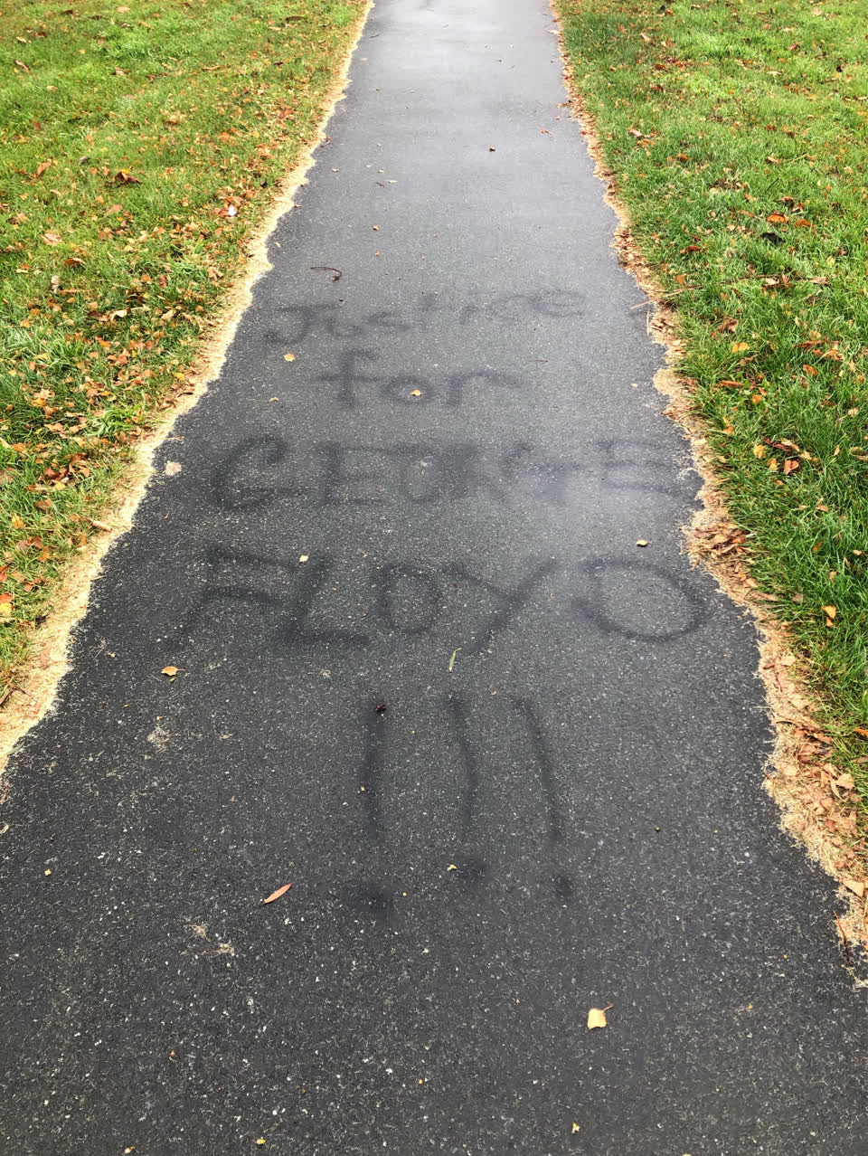 The photograph attached to this graffiti report