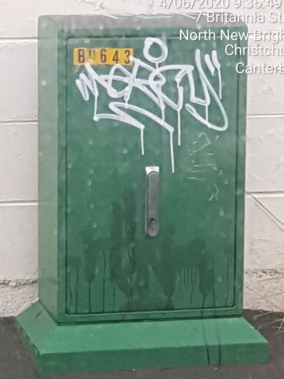 The photograph attached to this graffiti report