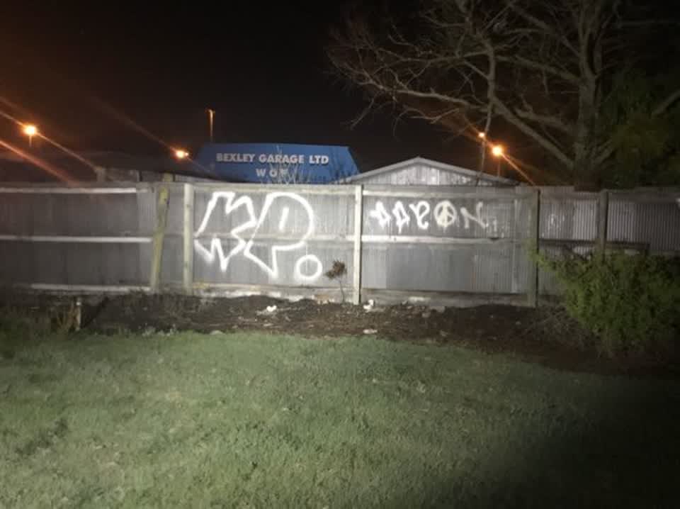 The photograph attached to this graffiti report