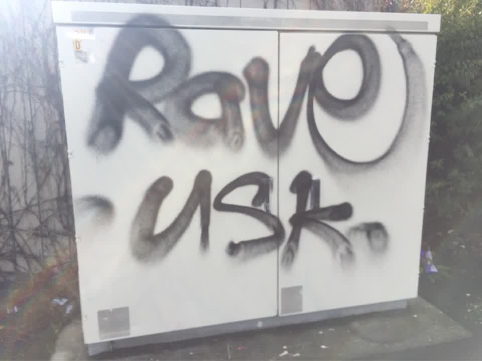 The photograph attached to this graffiti report
