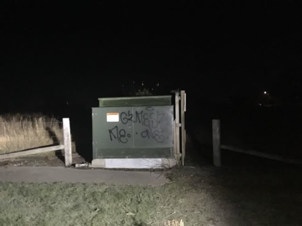 The photograph attached to this graffiti report
