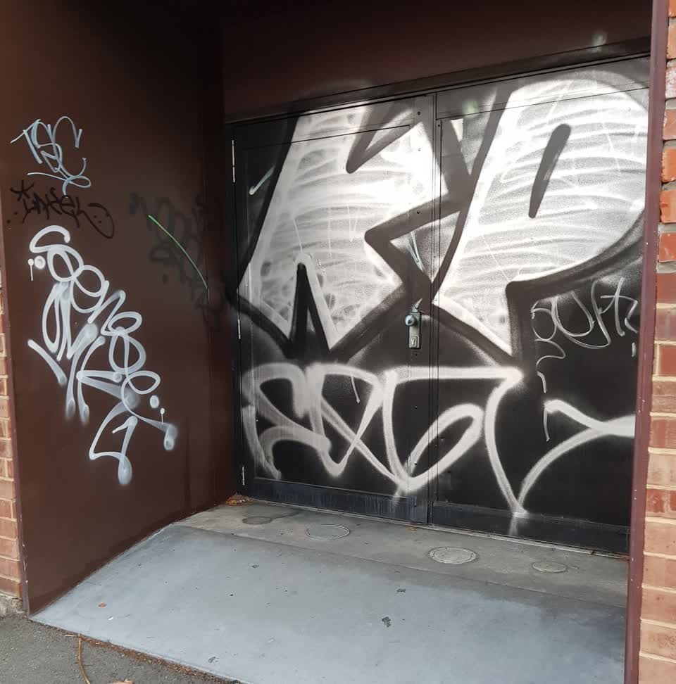 The photograph attached to this graffiti report