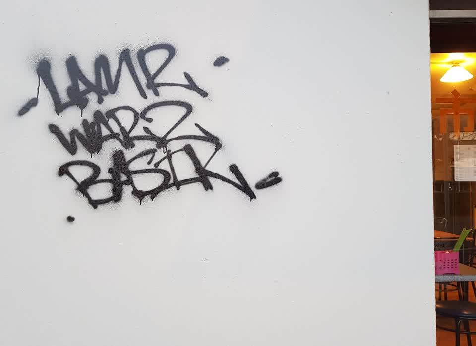 The photograph attached to this graffiti report