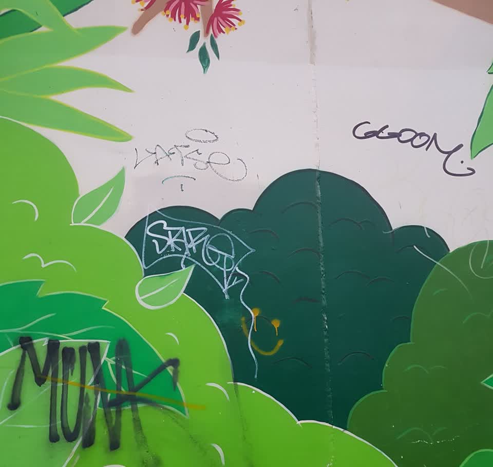 The photograph attached to this graffiti report