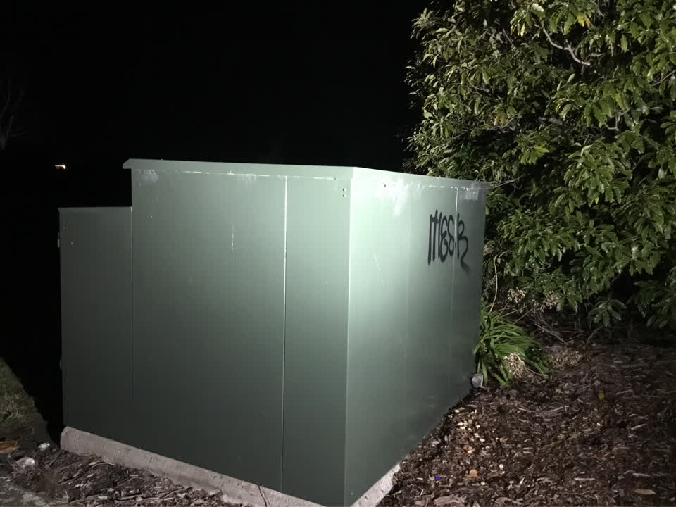 The photograph attached to this graffiti report