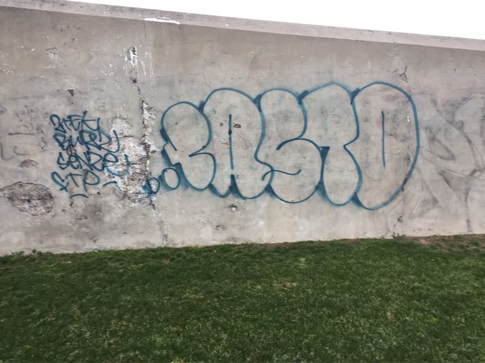 The photograph attached to this graffiti report