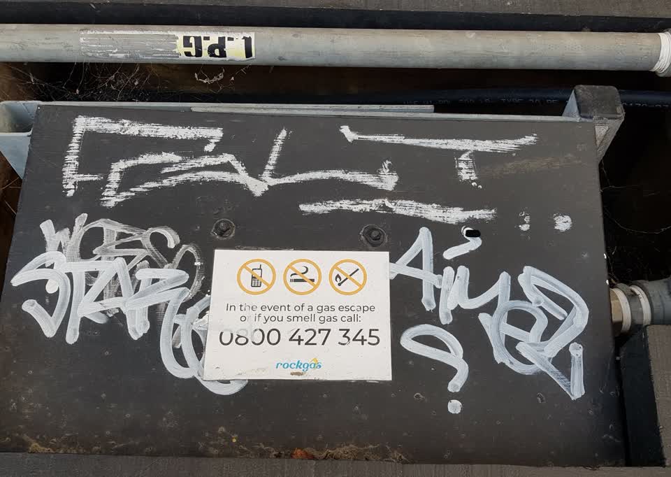 The photograph attached to this graffiti report