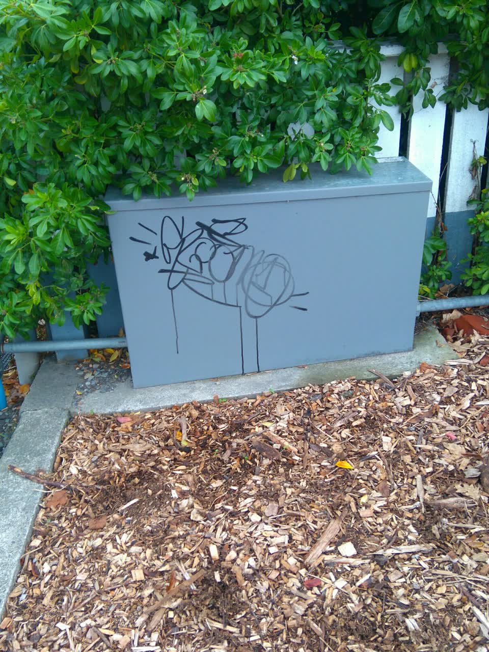 The photograph attached to this graffiti report