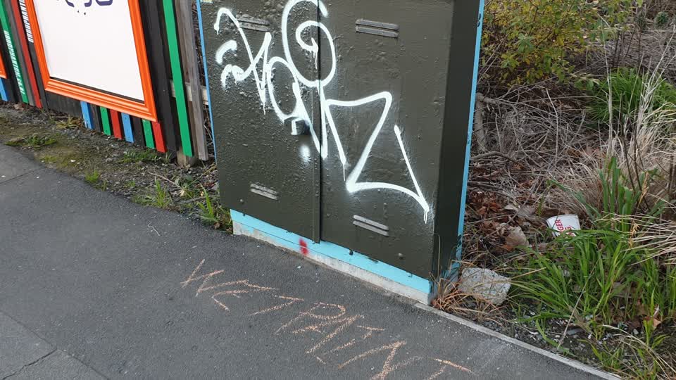 The photograph attached to this graffiti report